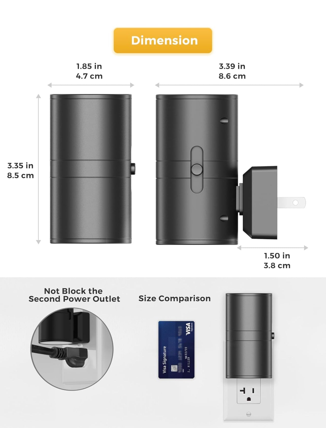 2 LED Night Light Plug in, Modern Night Lights Plug into Wall, Dusk to Dawn Sensor, 0-100LM Adjustable Brightness, Dimmable Night Lights for Hallway Bedroom Stairway