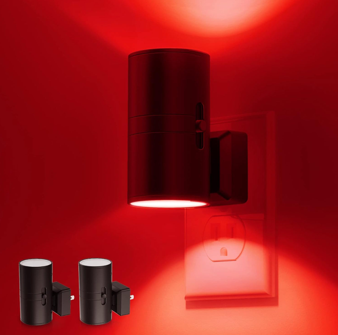 2 LED Night Light Plug in, Modern Night Lights Plug into Wall, Dusk to Dawn Sensor, 0-100LM Adjustable Brightness, Dimmable Night Lights for Hallway Bedroom Stairway